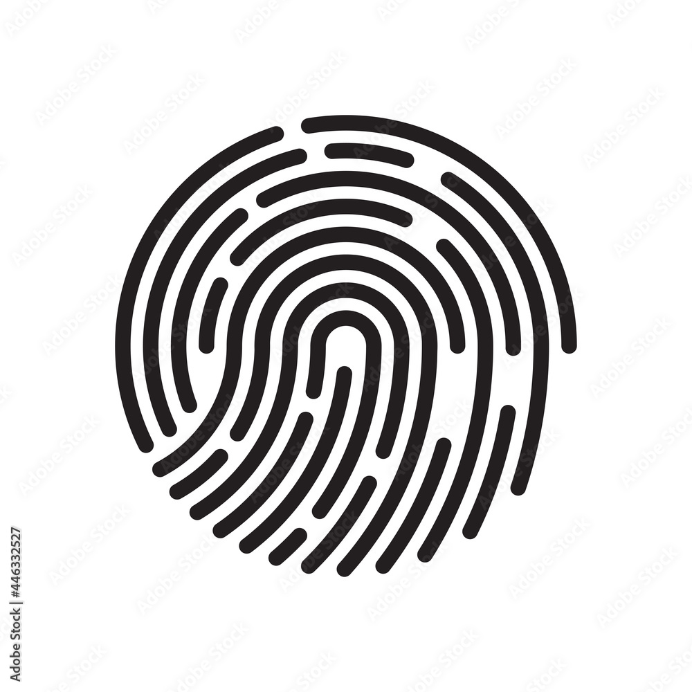 Vector icon fingerprint. Biometric password human.