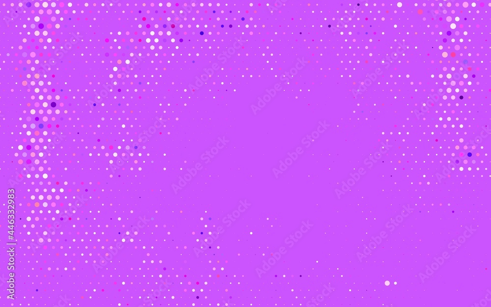Light Pink, Red vector Blurred bubbles on abstract background with colorful gradient.