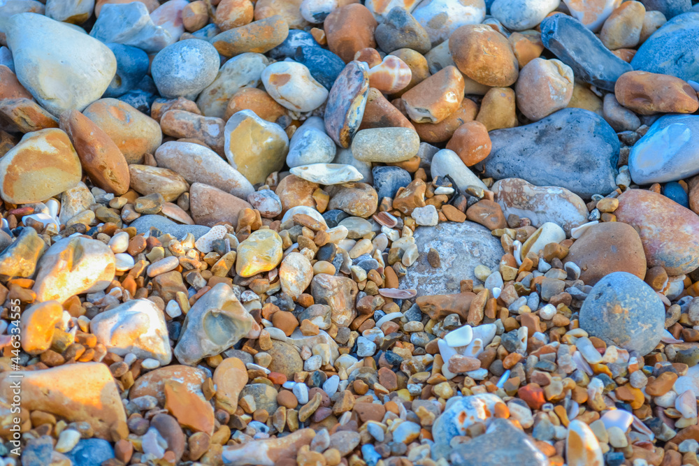 Brighton city, multi-coloured stone beach Brighton city, multi-coloured stone beach