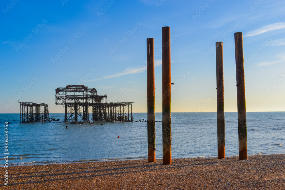 The West Pier is a pier in Brighton, England. On 28 March 2003 the pavilion at the pier-head caught fire.