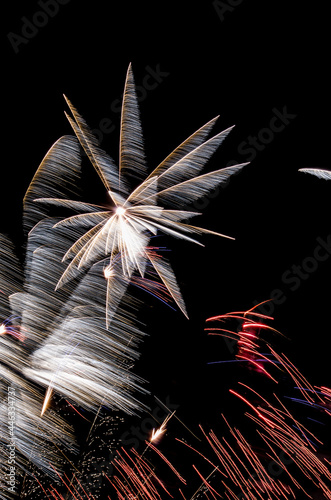 Fire works in black sky