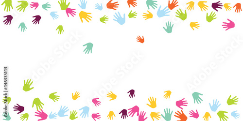 Wallpaper Mural Cheerful kids handprints nursery games concept vector illustration. Torontodigital.ca