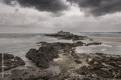 Fortress of St Malo on the french coast.