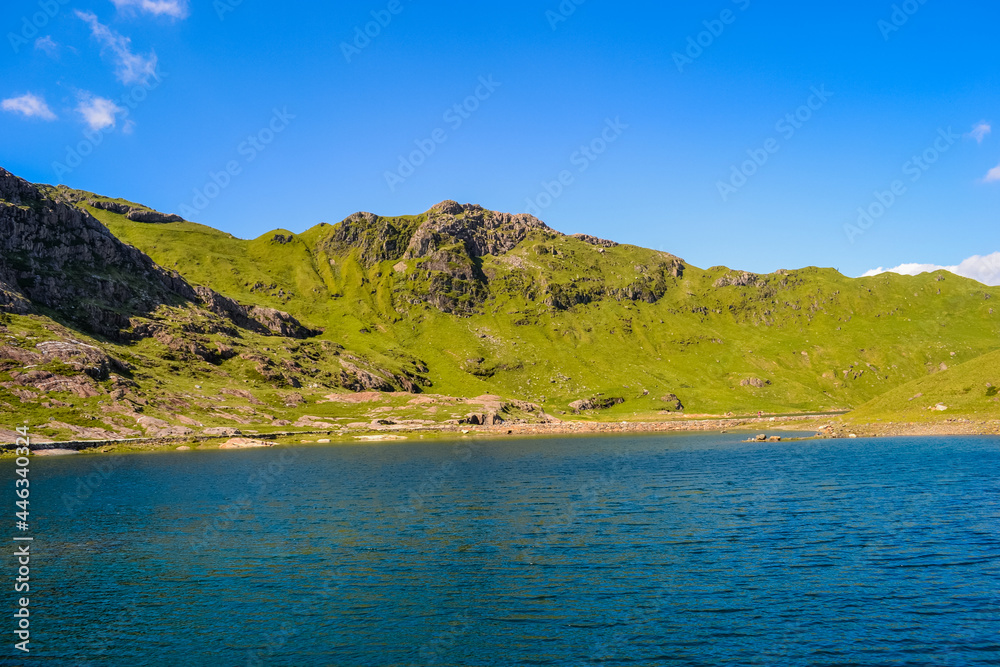 Snowdonia National Park, Epic views of mountains and valleys with blue lakes and crystal clear water