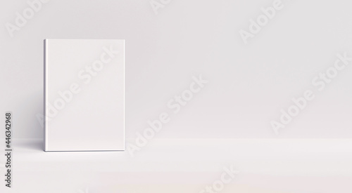 Blank book cover mock up. 3d rendering