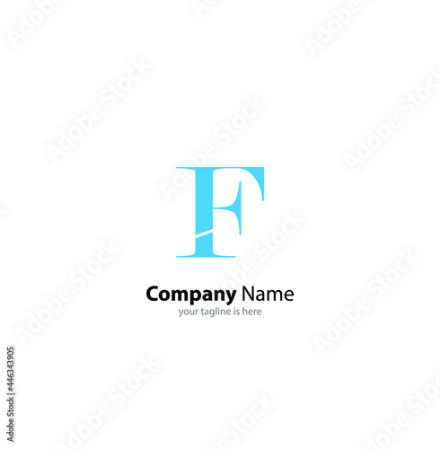 letter f logo concept with white bakground, minimalist concept