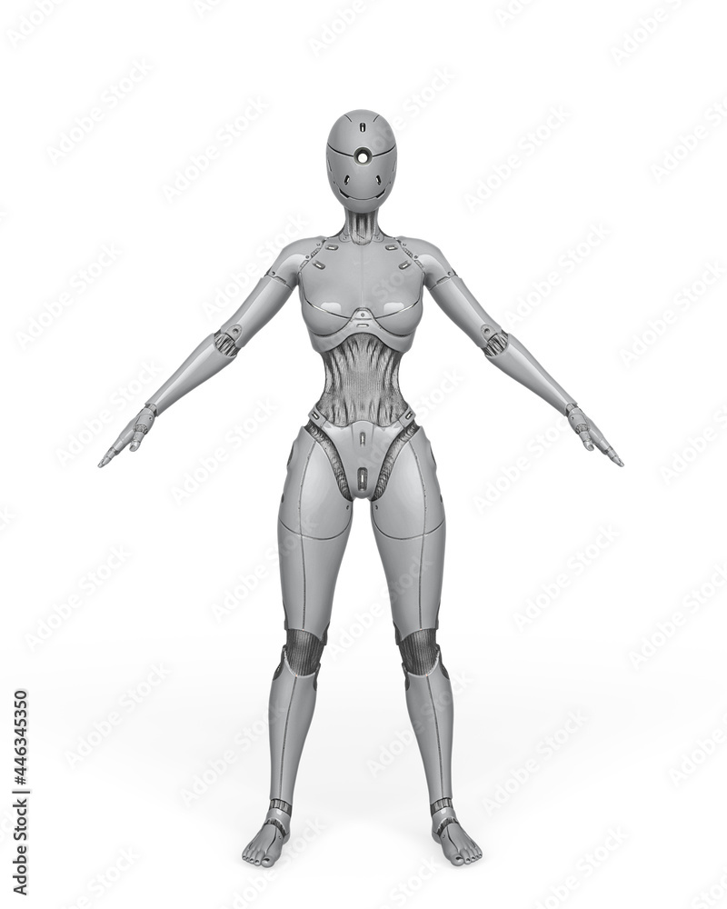 gynoid is the super fembot in white background gynoid is the super fembot in white background
