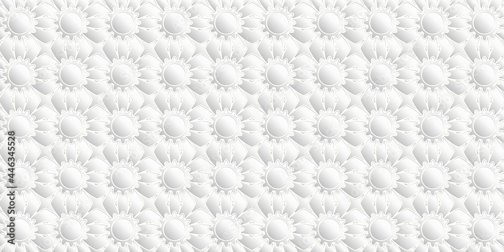 Abstract geometric seamless pattern design modern. Elegant of floral white and gray background Abstract geometric seamless pattern design modern. Elegant of floral white and gray background