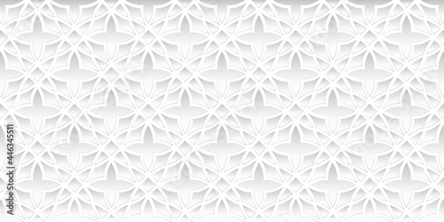 Abstract geometric seamless pattern design modern. Elegant of floral white and gray background