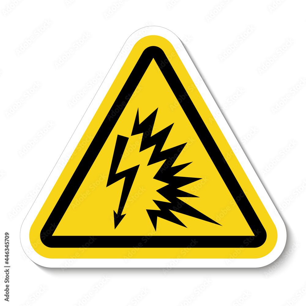 Warning Sign Arc Flash Symbol on white background Warning Sign Arc Flash Symbol on white background
