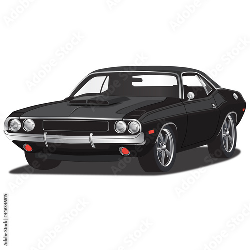 1970's Vintage Vector Muscle Car Illustration