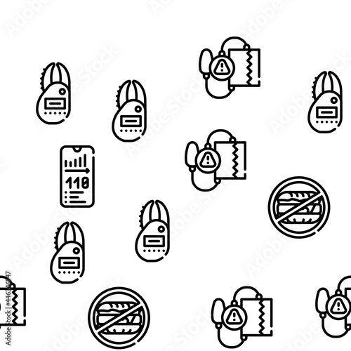 Cholesterol Overweight Vector Seamless Pattern Thin Line Illustration