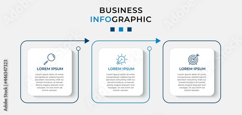 Vector Infographic design illustration business template with icons and 3 options or steps. Can be used for process diagram, presentations, workflow layout, banner, flow chart, info graph