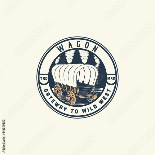 Vintage Wagon Logo  Design Illustration