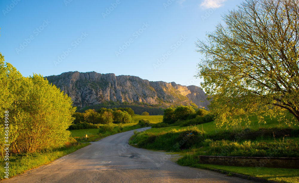 Fototapeta premium Road to the hills at Ciordia (Navarre)