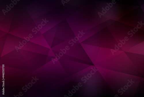 Dark Pink vector polygon abstract backdrop.
