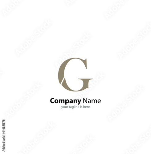 The simple elegant logo of letter G for company with white background, minimalist style
