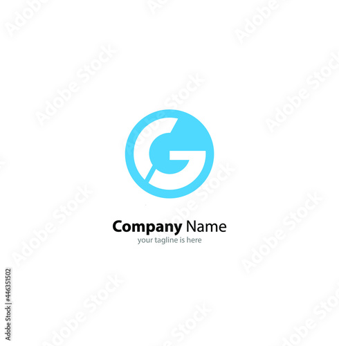The simple elegant logo of letter G for company with white background, minimalist style