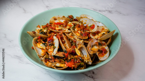 Spicy Lala or saltwater clams sambal. photo