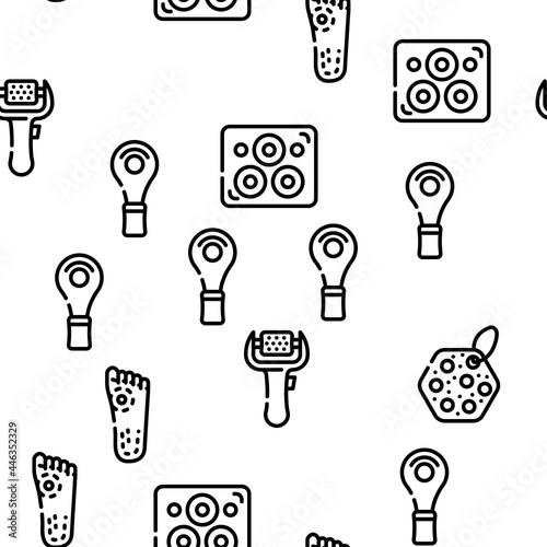 Callus Remover Tool Vector Seamless Pattern Thin Line Illustration