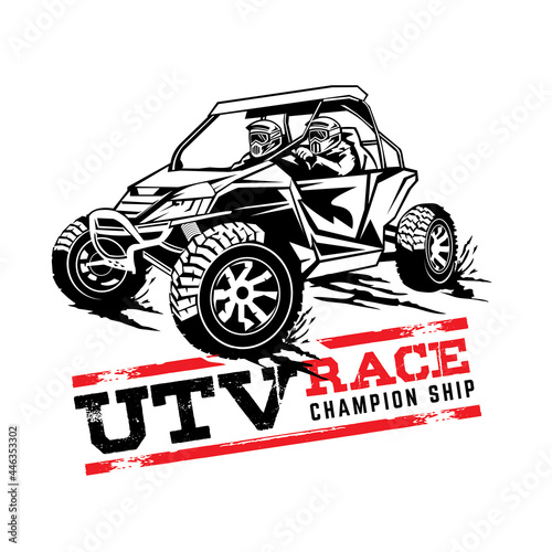 ATV Logo Buggy Racing sport vector illustration, perfect for tshirt, team club logo, merchandise and Buggy Race competition event logo photo
