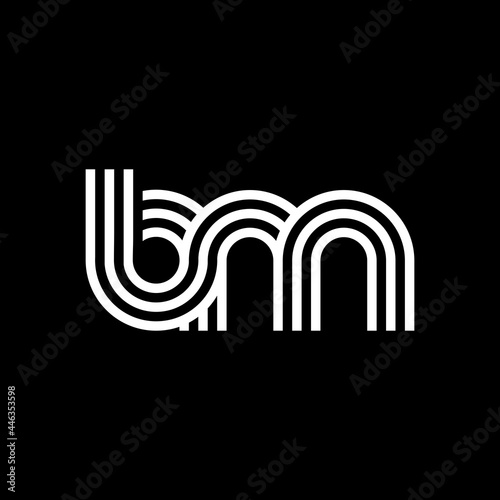 Letter BM logo creative modern monogram, many lines smooth geometric logo initials
