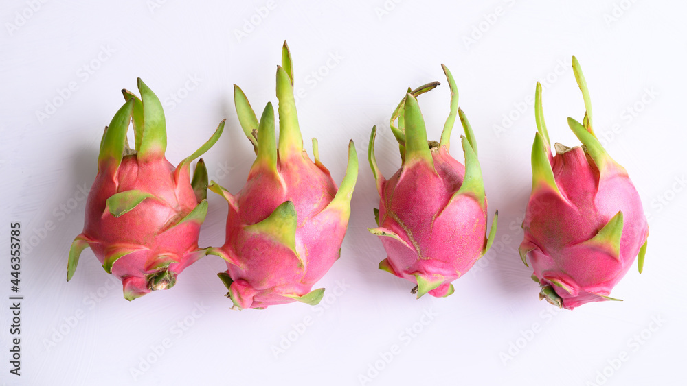 Dragon fruit or pitaya on white background, Tropical fruit Dragon fruit or pitaya on white background, Tropical fruit