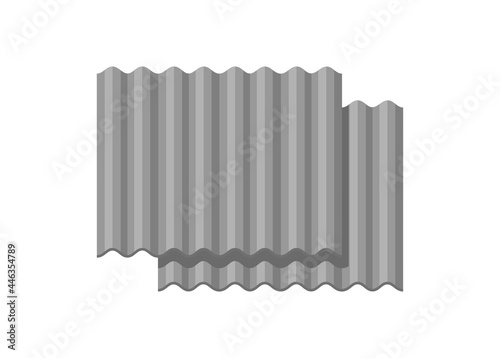 Stack of corrugated tin. Simple flat illustration.