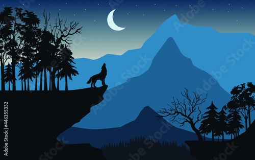 Creative and colorful modern vector landscape design.