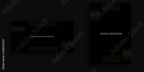 dark background with abstract gold lines for cover, poster, banner, billboard