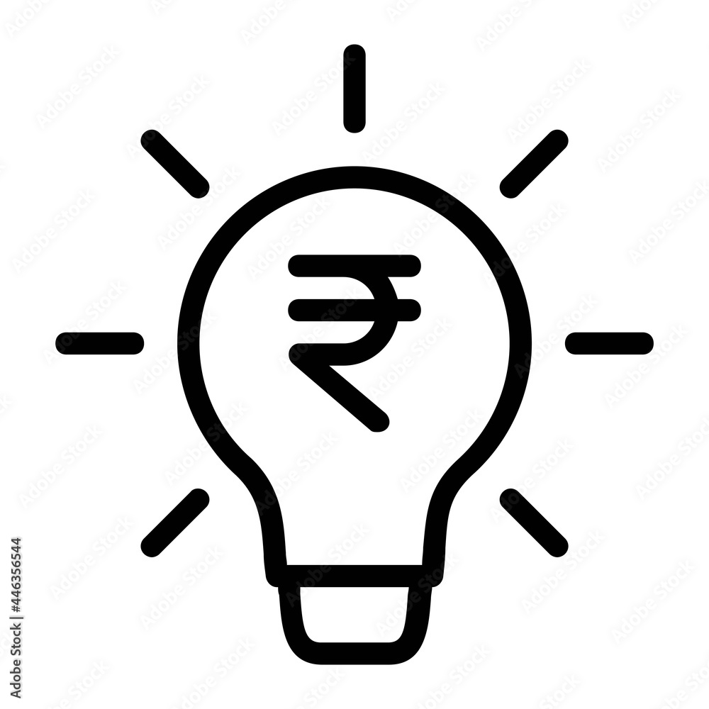 Indian Rupee Business Idea Icon Indian Rupee Business Idea Icon