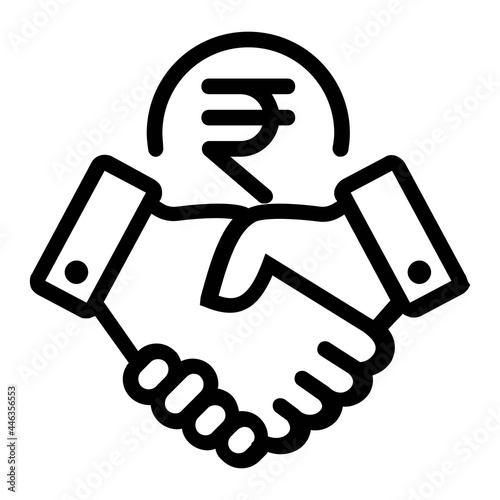 Indian Rupee Business Deal handshake Icon