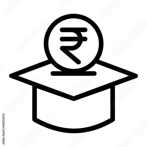 Indian Rupee Education Saving Icon