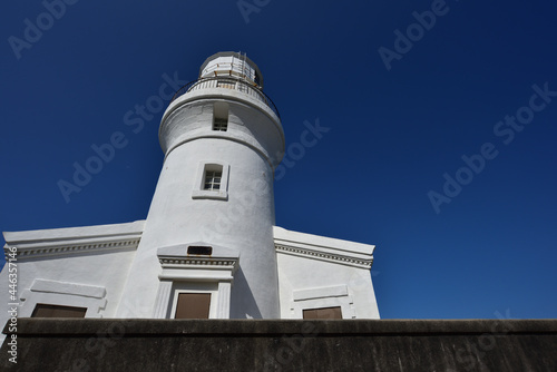 a lighthouse and blue sky in Yakushima, Kagoshima, Japan 