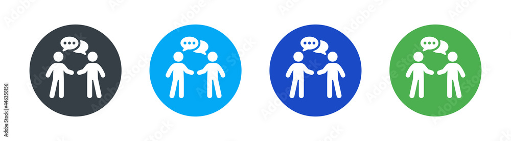 Discussion, conversation, communication icon. Containing people talking together icon vector illustration. Discussion, conversation, communication icon. Containing people talking together icon vector illustration.