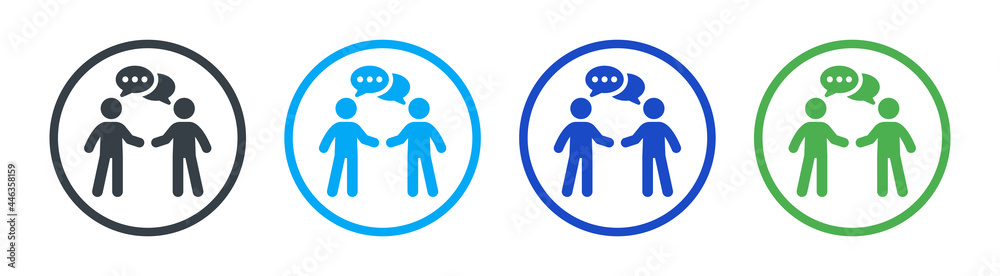 Two man making conversation icon vector illustration. Communication concept Two man making conversation icon vector illustration. Communication concept