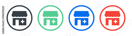 Pharmacy icon. Drugstore symbol vector illustration.