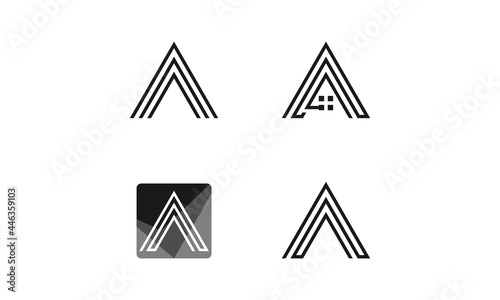 Simple letter A set vector logo