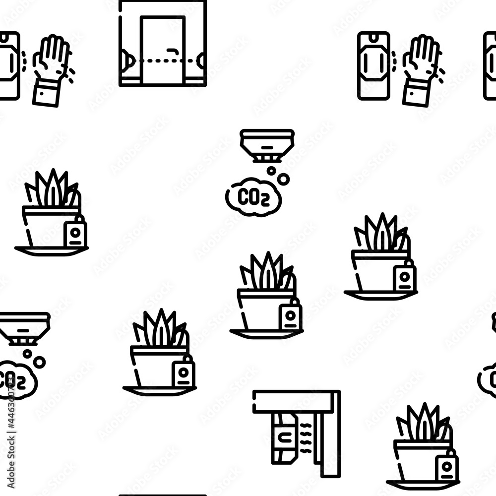 Sensor Electronic Tool Vector Seamless Pattern Thin Line Illustration Sensor Electronic Tool Vector Seamless Pattern Thin Line Illustration