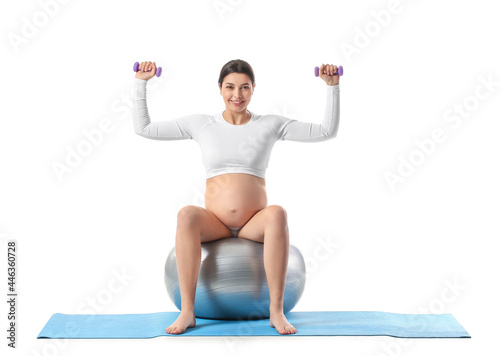 Young pregnant woman with d...