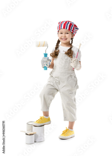 Cute little painter with ro...