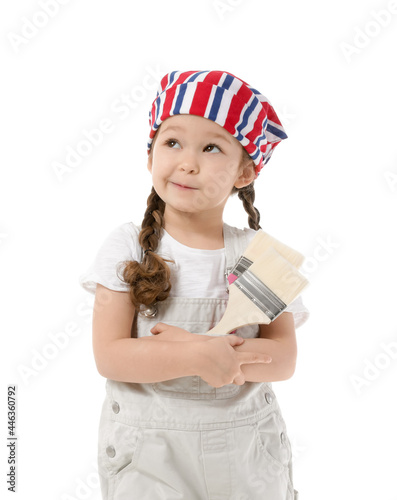 Thoughtful little painter w...
