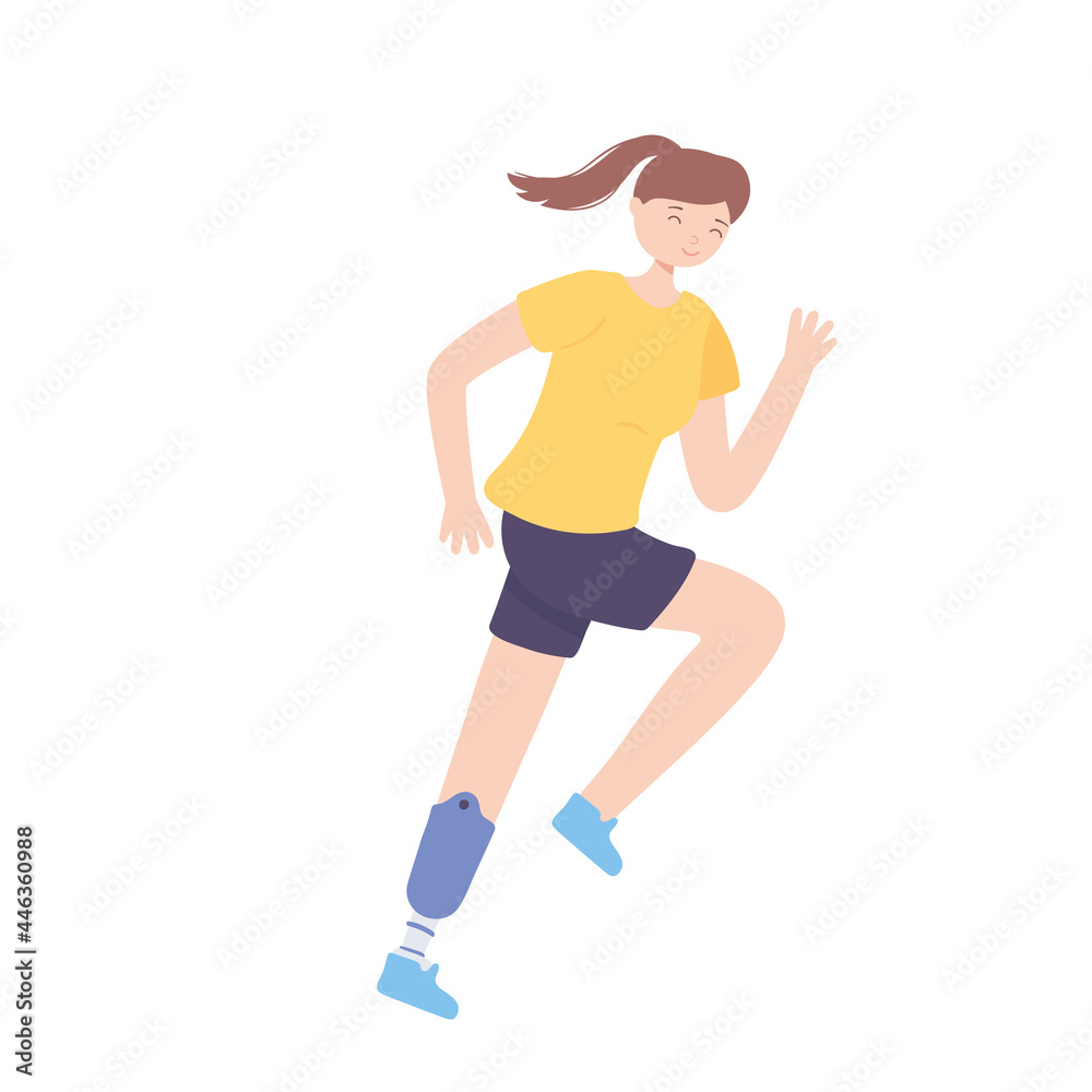 girl running with a prosthesis leg girl running with a prosthesis leg