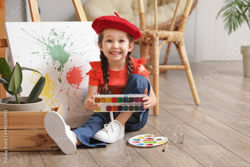 Cute little artist painting...