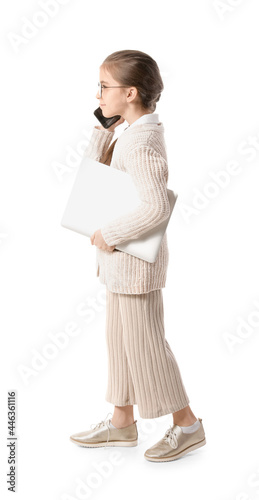 Cute little businesswoman t...