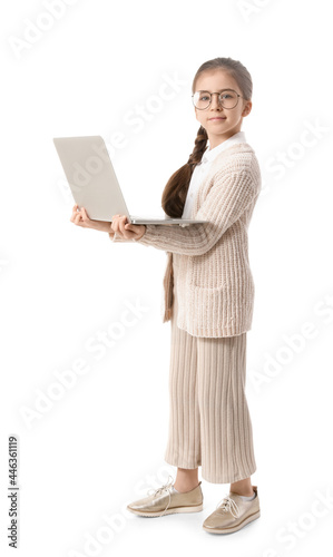 Cute little businesswoman u...