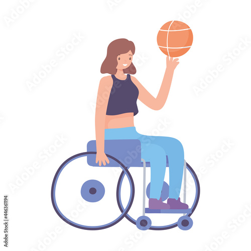 sporty girl in wheelchair