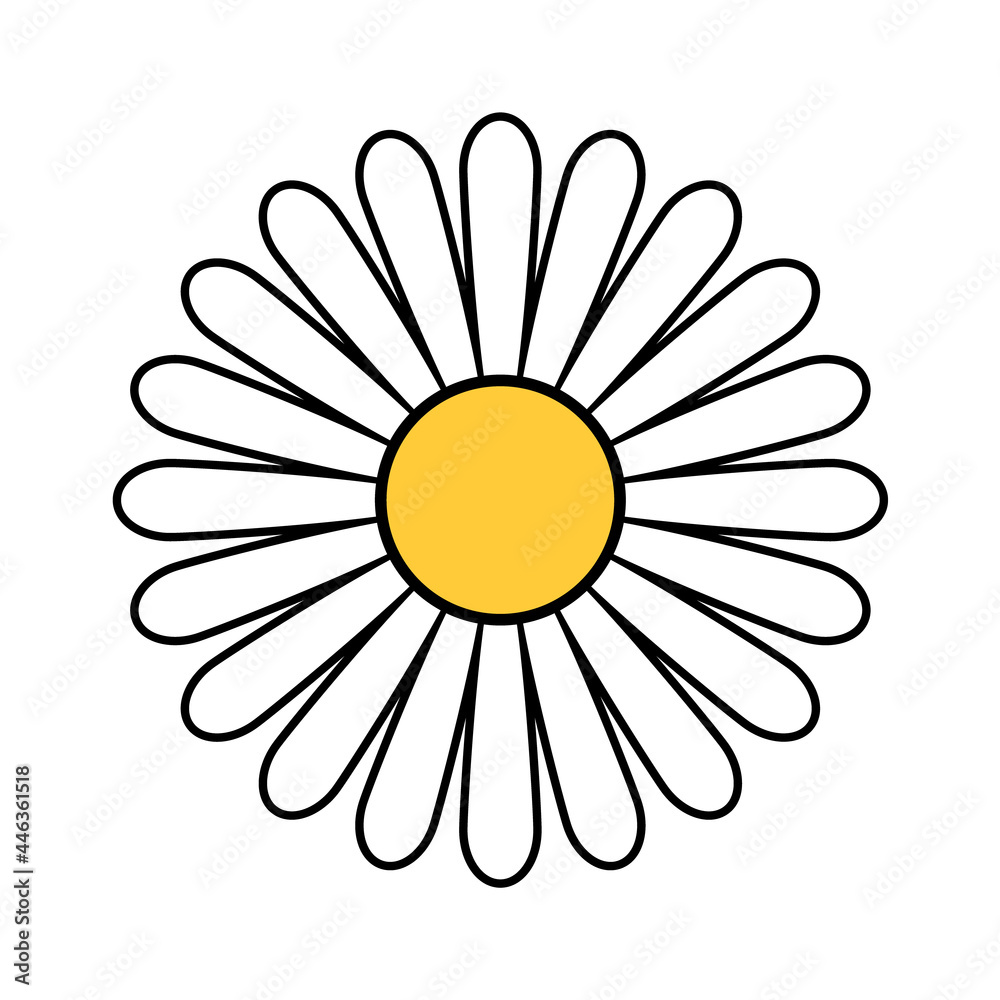 Vector Isolated Daisy Flower Illustration Vector Isolated Daisy Flower Illustration