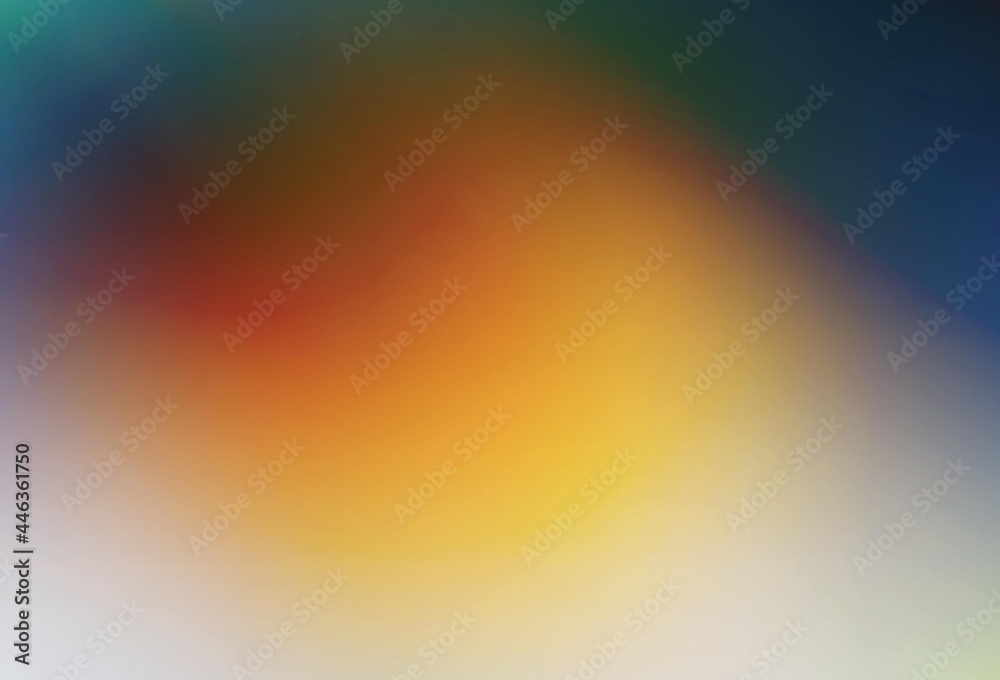 Dark Yellow vector abstract blurred background.