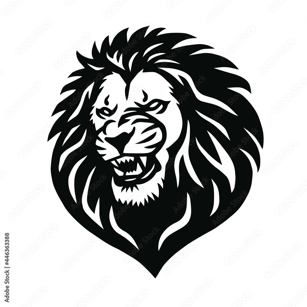 Wild Lion Head Mascot Logo Design Vector